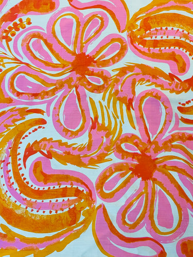 Vera Pink and Orange Floral Scarf